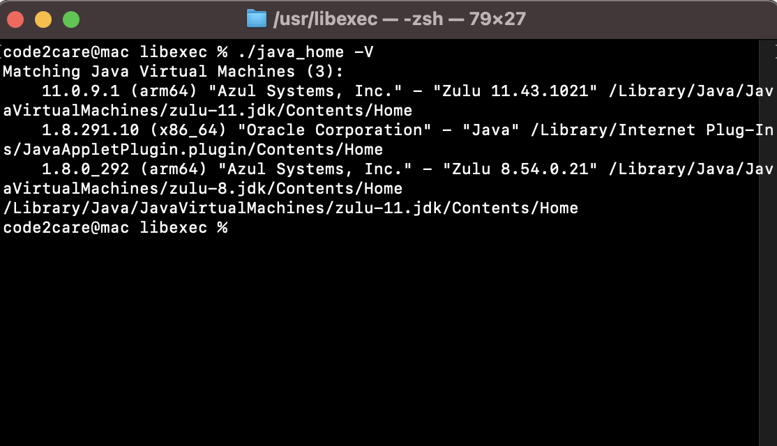Get List of installed java Versions on macOS